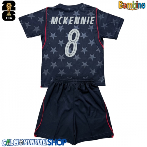Maglie da calcio Stati Uniti Weston McKennie #8 Seconda Maglia Bambino Mondiali 2026  Manica Corta + Pantaloni corti)